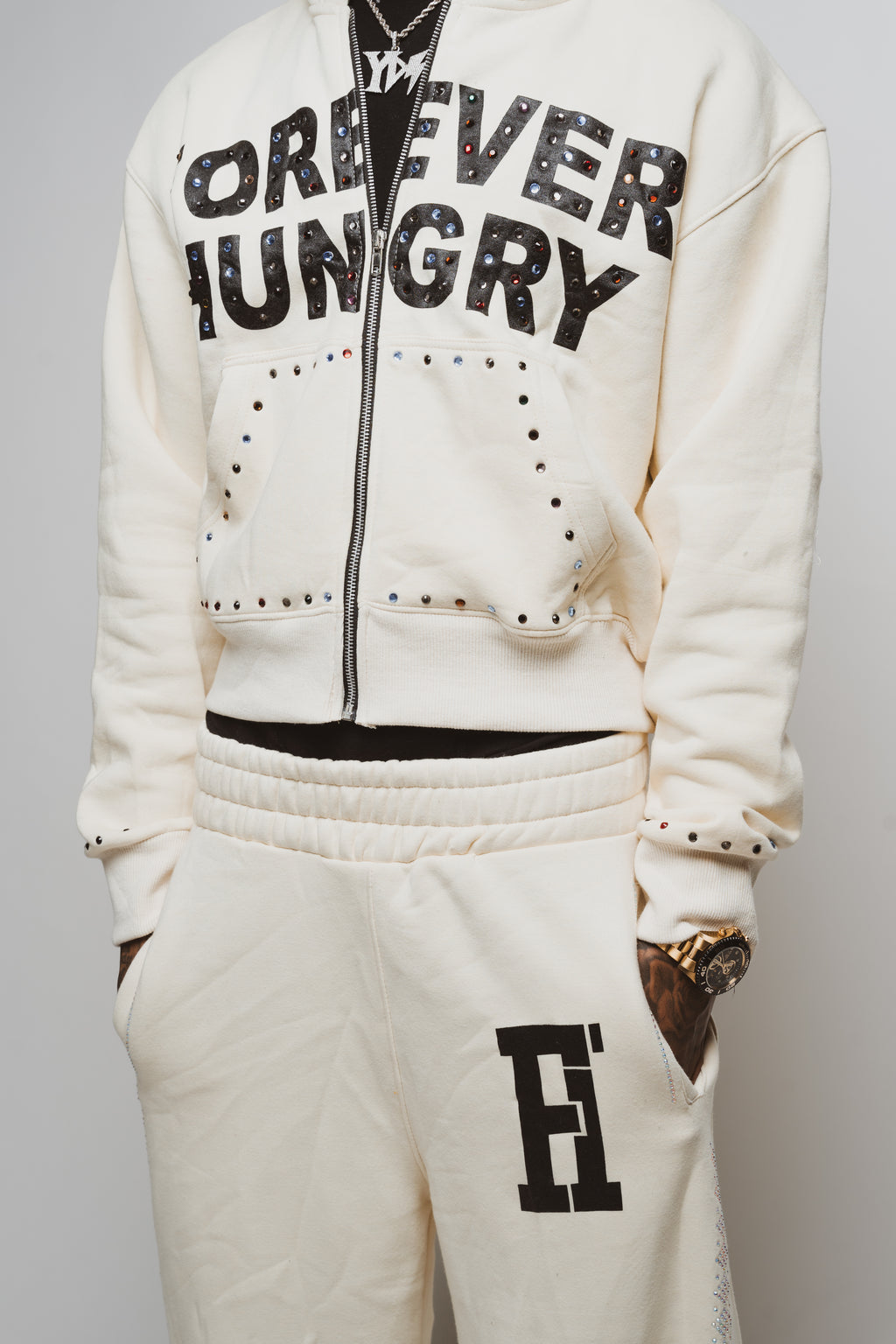 Gemstone Tracksuit Crème & Grey Bundle