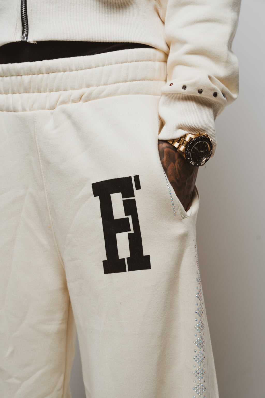 Gemstone Tracksuit Crème & Grey Bundle